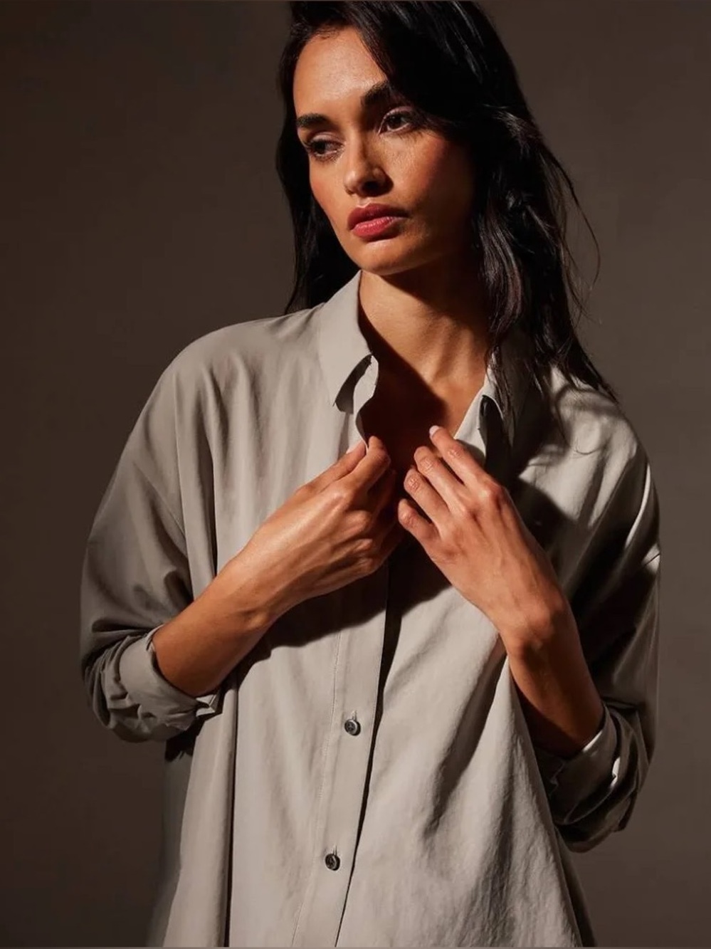 JAMES PERSE Lightweight Matte Satin Fluid Shirt